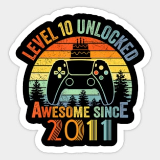 Level 10 Video 10 Years Old 10 Birthday Sticker